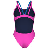 Arena - Solid Swim Tech Multi Back Ladies Swimsuit - Pink-Blue
