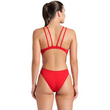 Arena - Solid Swim Tech Multi Back Ladies Swimsuit - Red-White