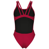 Arena - Solid Swim Tech Multi Back Ladies Swimsuit - Red-White