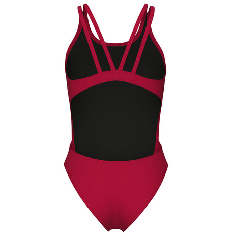 Arena - Solid Swim Tech Multi Back Ladies Swimsuit - Red-White