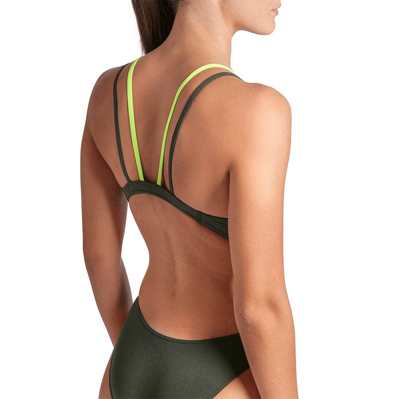Arena - Solid Swim Tech Multi Back Ladies Swimsuit - Sage-Lime
