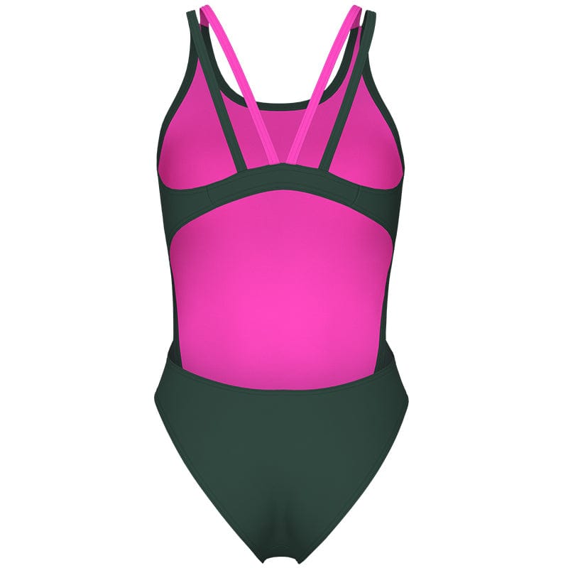 Arena - Solid Swim Tech Multi Back Ladies Swimsuit - Sage-Pink