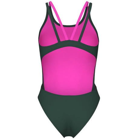 Arena - Solid Swim Tech Multi Back Ladies Swimsuit - Sage-Pink