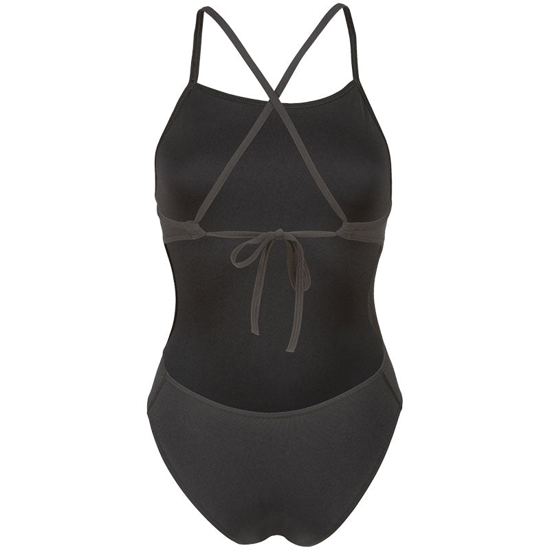 Arena - Solid Tie Back Ladies Swimsuit - Black