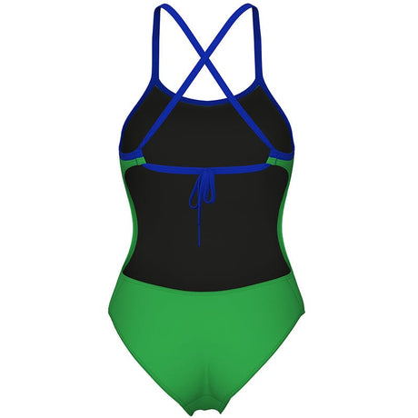 Arena - Solid Tie Back Ladies Swimsuit - Green/Blue