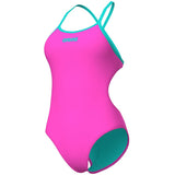 Arena - Solid Tie Back Ladies Swimsuit - Pink/Water