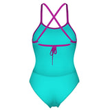 Arena - Solid Tie Back Ladies Swimsuit - Water/Fuchsia