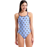 Arena - Sunset Rodeo Sunny Tie-Back Ladies Swimsuit - Turquoise Multi/Navy