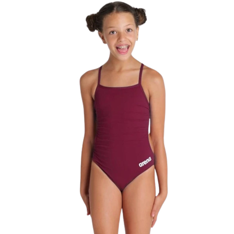 Arena - Team Challenge Back Girls’ Swimsuit - Red Fandango