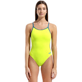 Arena - Team Solid Lace Back Ladies Swimsuit - Artic Lime/Blue Cosmo