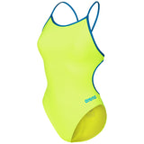 Arena - Team Solid Lace Back Ladies Swimsuit - Artic Lime/Blue Cosmo