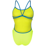 Arena - Team Solid Lace Back Ladies Swimsuit - Artic Lime/Blue Cosmo