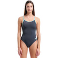 Arena - Team Solid Lace Back Ladies Swimsuit - Asphalt/Water