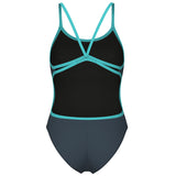 Arena - Team Solid Lace Back Ladies Swimsuit - Asphalt/Water