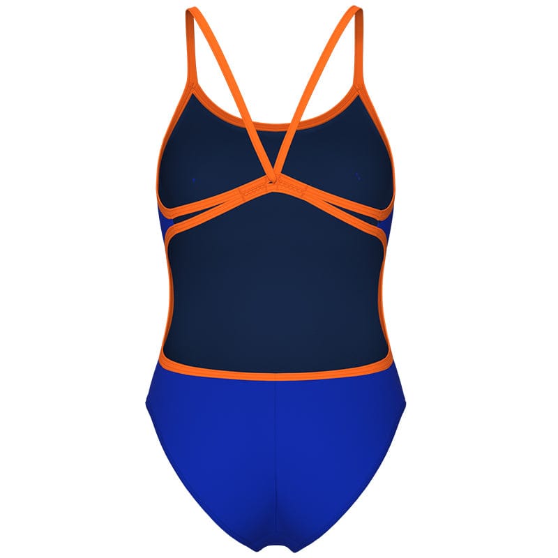 Arena - Team Solid Lace Back Ladies Swimsuit - Blue/Orange