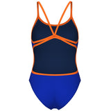 Arena - Team Solid Lace Back Ladies Swimsuit - Blue/Orange