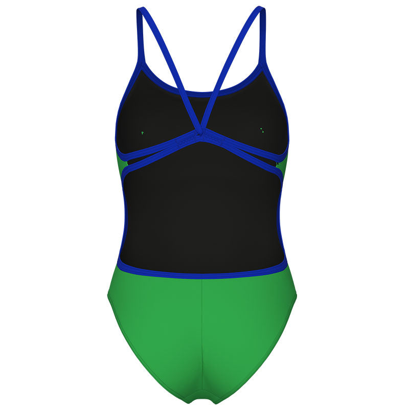 Arena - Team Solid Lace Back Ladies Swimsuit - Green/Blue