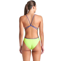 Arena - Team Solid Lace Back Ladies Swimsuit - Lime/Dusk