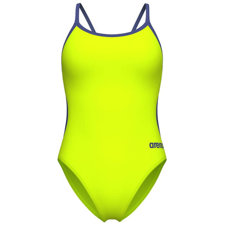 Arena - Team Solid Lace Back Ladies Swimsuit - Lime/Dusk