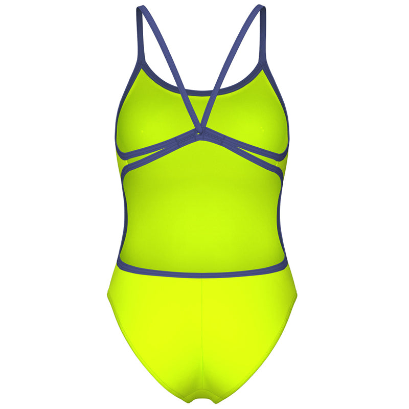 Arena - Team Solid Lace Back Ladies Swimsuit - Lime/Dusk