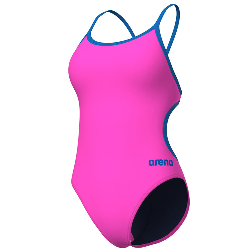 Arena - Team Solid Lace Back Ladies Swimsuit - Pink/Blue