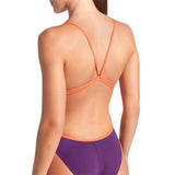 Arena - Team Solid Lace Back Ladies Swimsuit - Plum/Coral