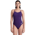 Arena - Team Solid Lace Back Ladies Swimsuit - Plum/White