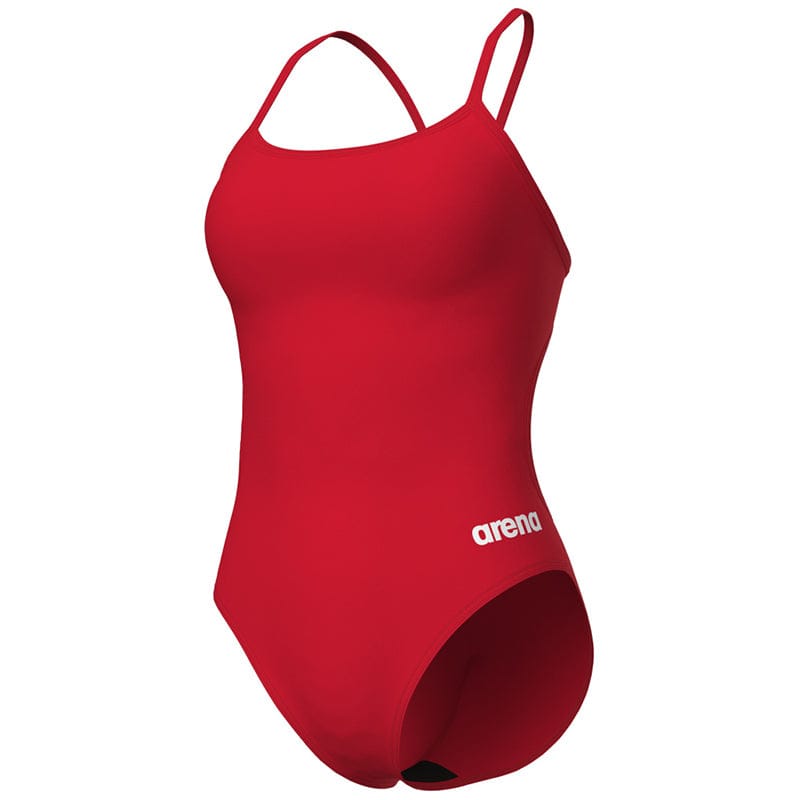 Arena - Team Solid Lace Back Ladies Swimsuit - Red/White