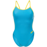Arena - Team Solid Lace Back Ladies Swimsuit - Turquoise/Yellow