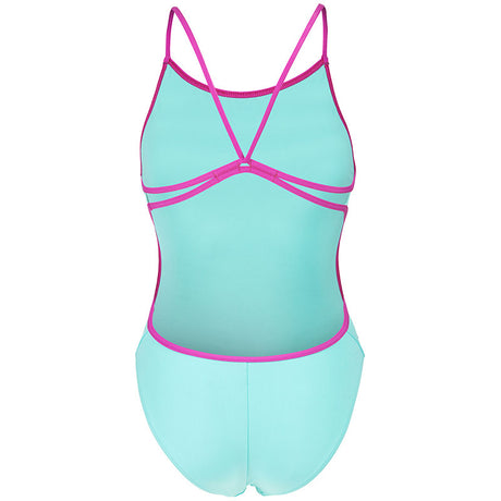 Arena - Team Solid Lace Back Ladies Swimsuit - Water/Fuchsia