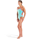 Arena - Team Solid Lace Back Ladies Swimsuit - Water/Fuchsia