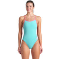 Arena - Team Solid Lace Back Ladies Swimsuit - Water/Pink