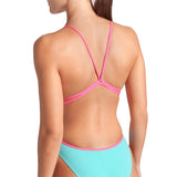 Arena - Team Solid Lace Back Ladies Swimsuit - Water/Pink