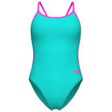 Arena - Team Solid Lace Back Ladies Swimsuit - Water/Pink
