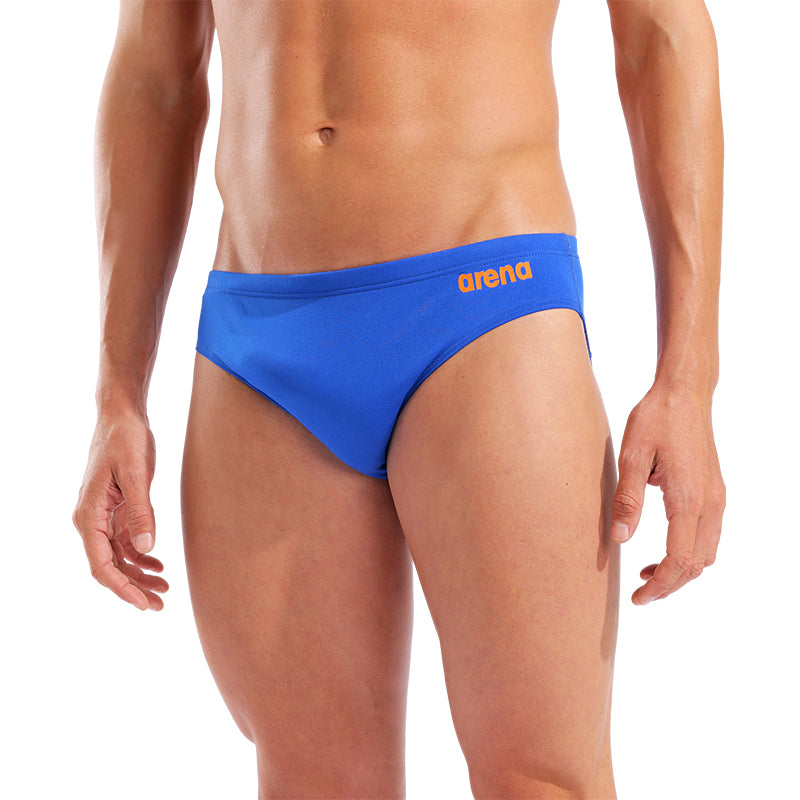 Arena - Team Solid Men's Swim Brief - Blue/Orange