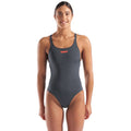 Arena - Team Solid Pro Back Ladies Swimsuit - Asphalt/Coral