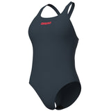 Arena - Team Solid Pro Back Ladies Swimsuit - Asphalt/Coral