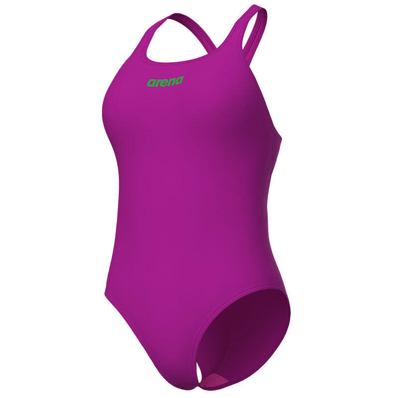 Arena - Team Solid Pro Back Ladies Swimsuit - Fuchsia/Green