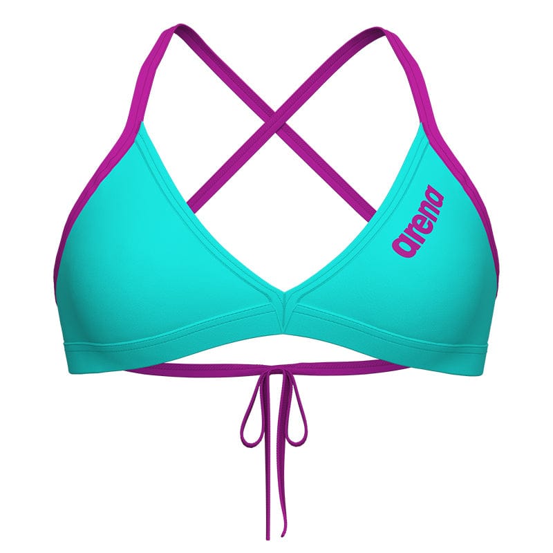 Arena - Team Tie Back Ladies Swim Top - Water/Fuchsia