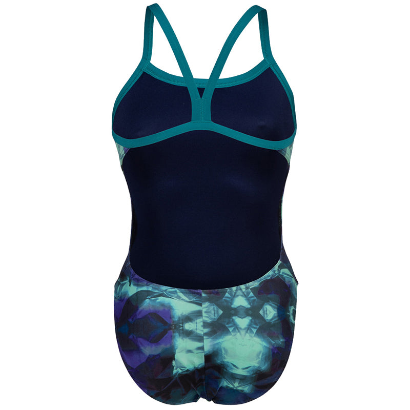 Arena - Women’s Hero Camo Print Swimsuit - Navy/Green Lake Multi