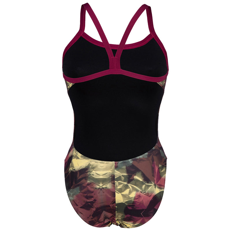 Arena - Women’s Hero Camo Print Swimsuit - Red/Fandango Multi