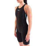 Arena - Women's Open-Back Powerskin Carbon Air3 Kneeskin – Back/Teal