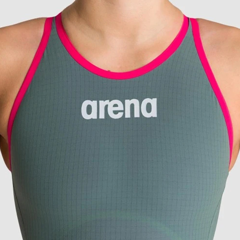 Arena - Women's Powerskin Carbon-Core FX Olive Green Open Back – Olive/White