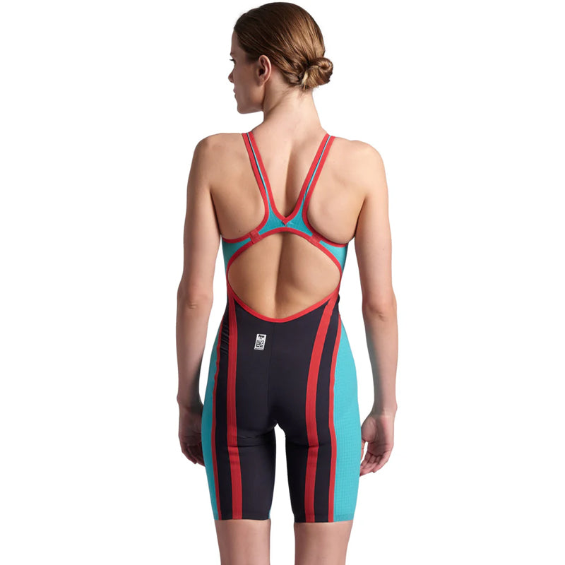 Arena - Women's Powerskin Carbon-Core FX Turquoise-Metallic Open Back – Turquoise/Metallic