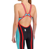 Arena - Women's Powerskin Carbon-Core FX Turquoise-Metallic Open Back – Turquoise/Metallic