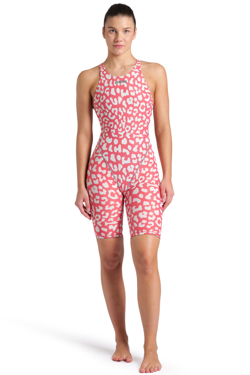 Arena - Women's Powerskin ST Next Leopard Open Back – Geranium