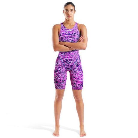 Arena - Women's Powerskin ST Next Snakeskin Open Back – Snake/Pink
