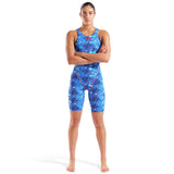 Arena - Women's Powerskin ST Next Splashy Open Back – Blue/Multi
