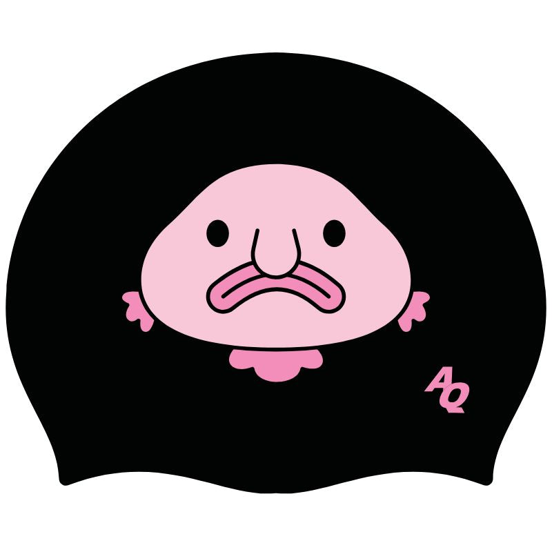 Blob Fish Silicone Swim Hat - Black