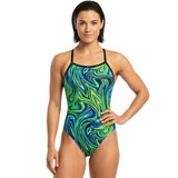 Dolfin - Winners Vanquish V-2 Back One Piece Swimsuit (Blue/Green)
